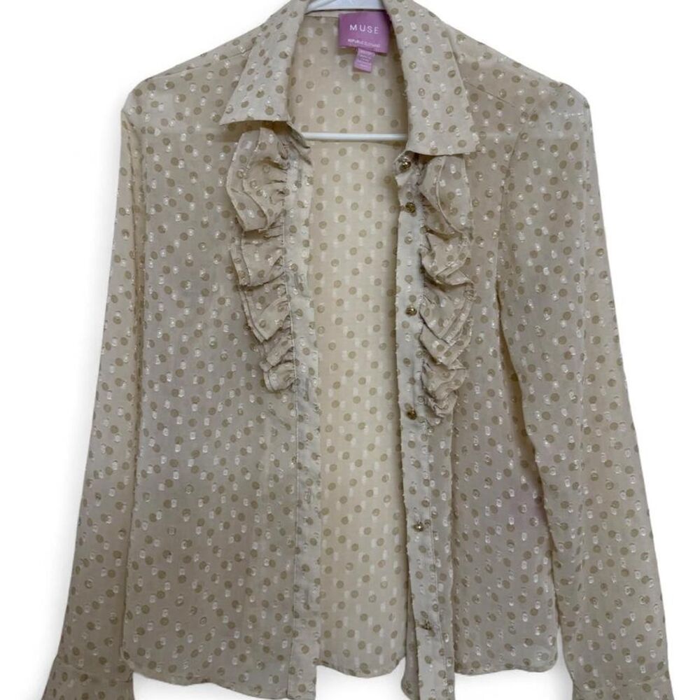 Muse-the-label Women's Cream and Tan Blouse